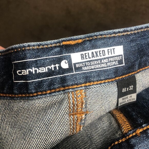 Carhartt Relaxed Fit 5-Pocket Jeans Mens Size 46x32 Straight Leg New BD5119-M - Picture 6 of 7